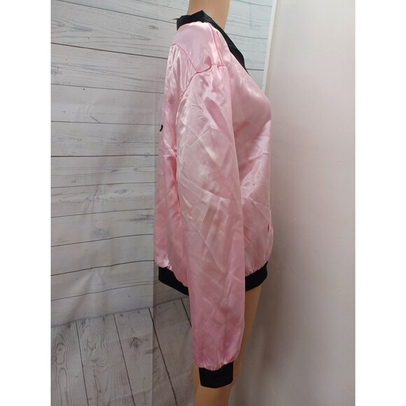 Grease Pink Ladies Full Zip Lightweight Jacket Costume Adult XXL Satin - Picture 3 of 8